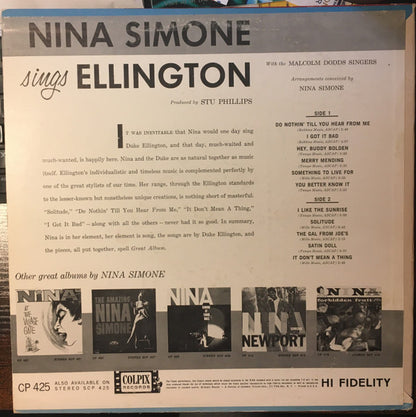 Nina Simone : Nina Simone Sings Ellington (LP, Mono)