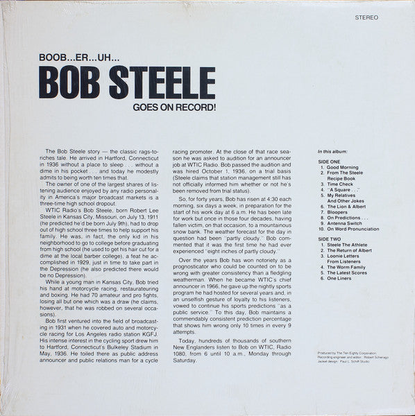 Bob Steele (2) : Boob... Er... Uh... Bob Steele Goes On Record! (LP, Album)