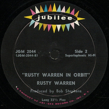 Rusty Warren : Rusty Warren In Orbit (LP, Album, Mono)