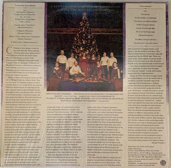 Waverly Consort*, Michael Jaffee : A Renaissance Christmas Celebration With The Waverly Consort (LP, Album)