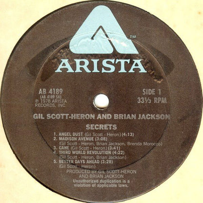 Gil Scott-Heron And Brian Jackson* : Secrets (LP, Album, Pit)