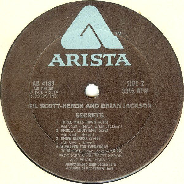Gil Scott-Heron And Brian Jackson* : Secrets (LP, Album, Pit)