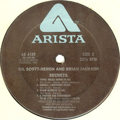 Gil Scott-Heron And Brian Jackson* : Secrets (LP, Album, Pit)