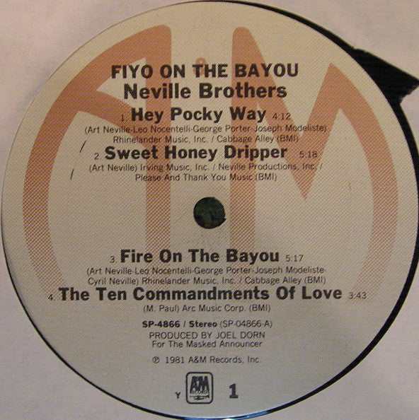 Neville Brothers* : Fiyo On The Bayou (LP, Album, Y -)