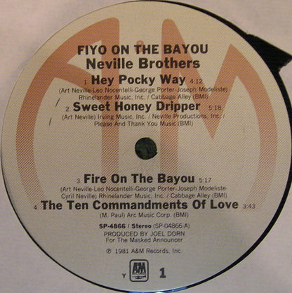 Neville Brothers* : Fiyo On The Bayou (LP, Album, Y -)