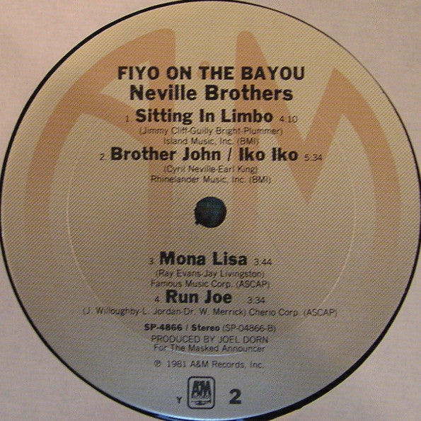 Neville Brothers* : Fiyo On The Bayou (LP, Album, Y -)