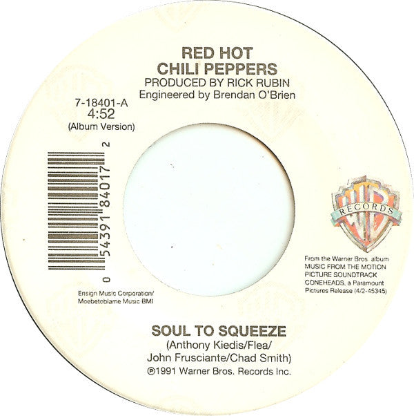 Red Hot Chili Peppers : Soul To Squeeze (7")