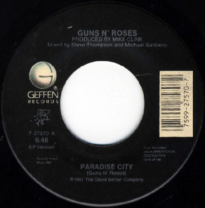 Guns N' Roses : Paradise City (7", Single)