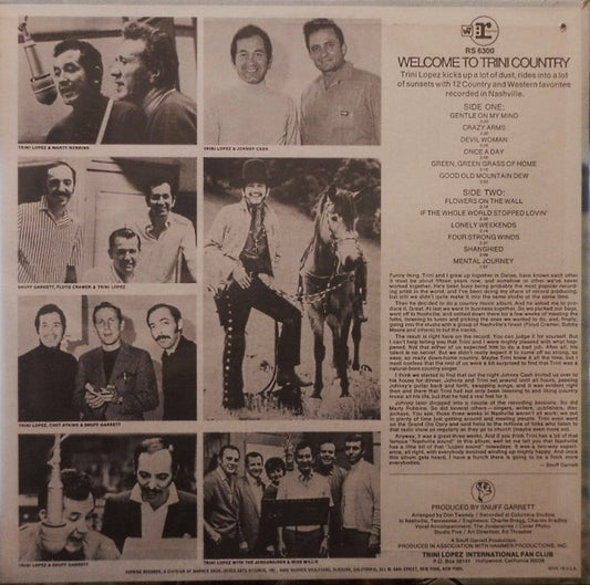 Trini Lopez : Welcome To Trini Country (LP, Album, US)