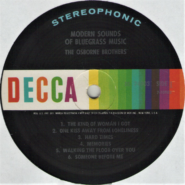 The Osborne Brothers : Modern Sounds Of Bluegrass Music (LP, Album, Pin)