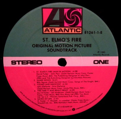 Various : St. Elmo's Fire (Original Motion Picture Soundtrack) (LP, Album, SP )