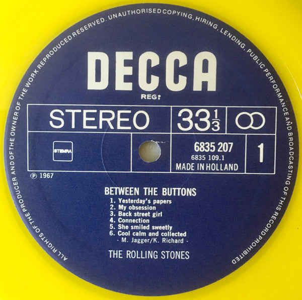 The Rolling Stones : Between The Buttons (LP, Album, Ltd, RE, Yel)