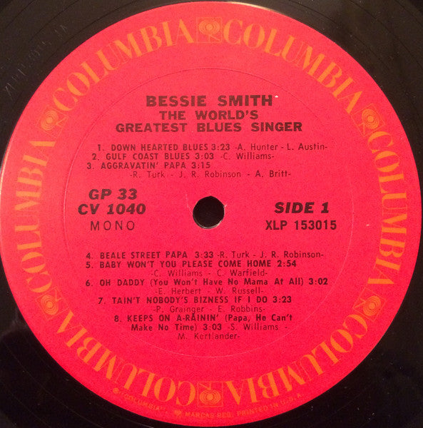 Bessie Smith : The World's Greatest Blues Singer (2xLP, Comp, Pit)