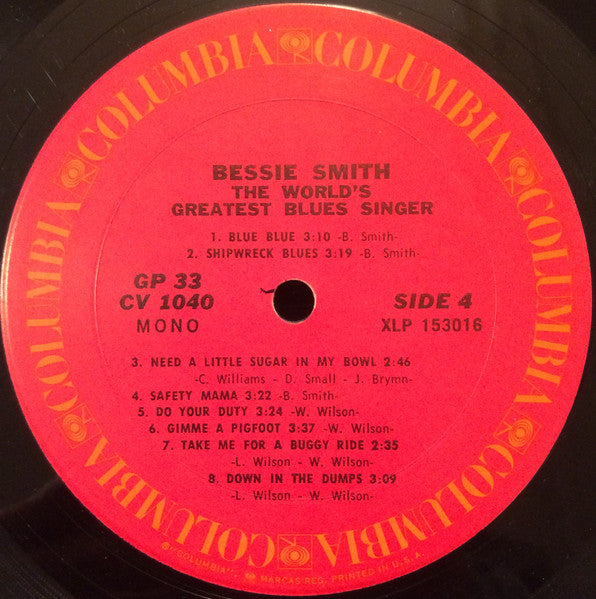 Bessie Smith : The World's Greatest Blues Singer (2xLP, Comp, Pit)