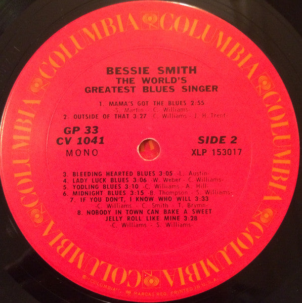 Bessie Smith : The World's Greatest Blues Singer (2xLP, Comp, Pit)