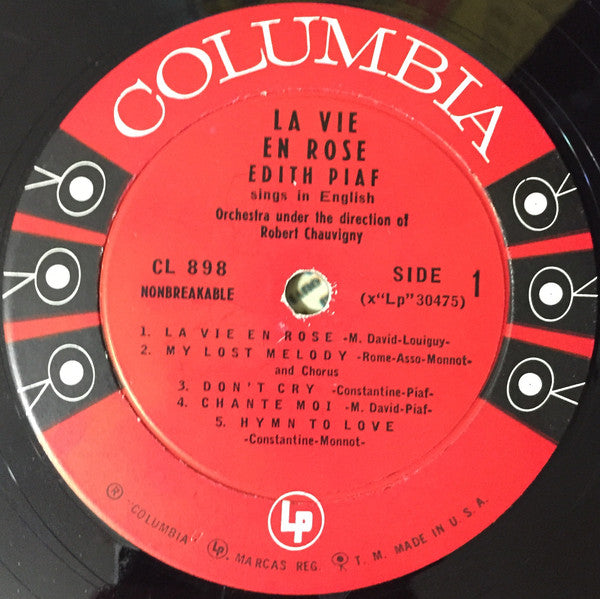 Édith Piaf* : La Vie En Rose / Édith Piaf Sings In English (LP, Album, Mono)