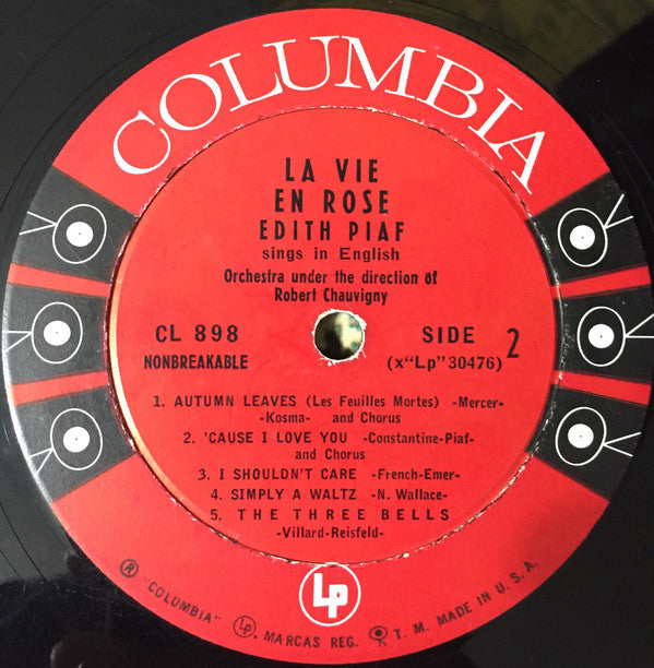 Édith Piaf* : La Vie En Rose / Édith Piaf Sings In English (LP, Album, Mono)