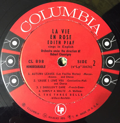 Édith Piaf* : La Vie En Rose / Édith Piaf Sings In English (LP, Album, Mono)