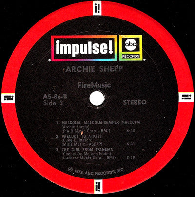 Archie Shepp : Fire Music (LP, Album, RE)