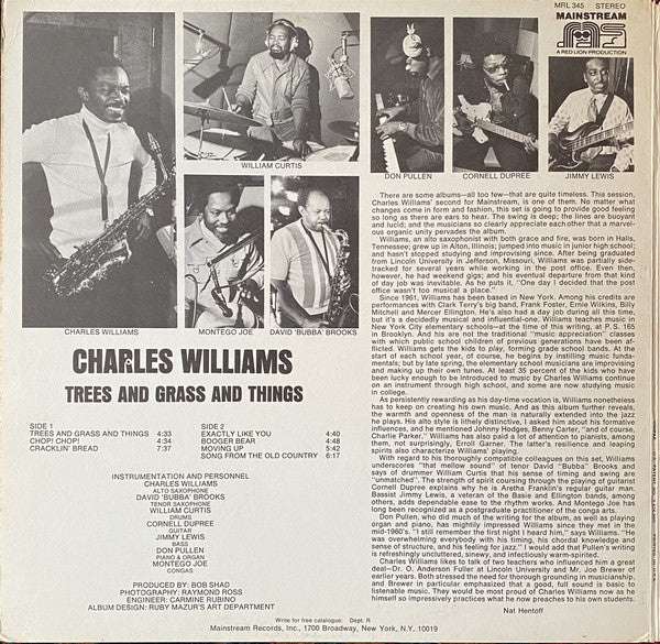 Charles Williams (15) : Trees And Grass And Things (LP, Album)