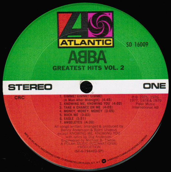 ABBA : Greatest Hits Vol. 2 (LP, Comp, Club, CRC)