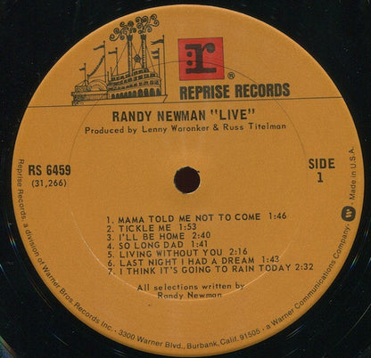 Randy Newman : Live (LP, Album, RP)