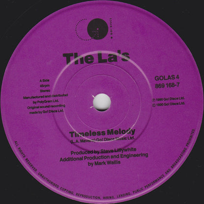 The La's : Timeless Melody (7", Single, Pap)
