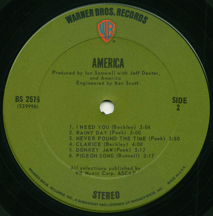America (2) : America (LP, Album)