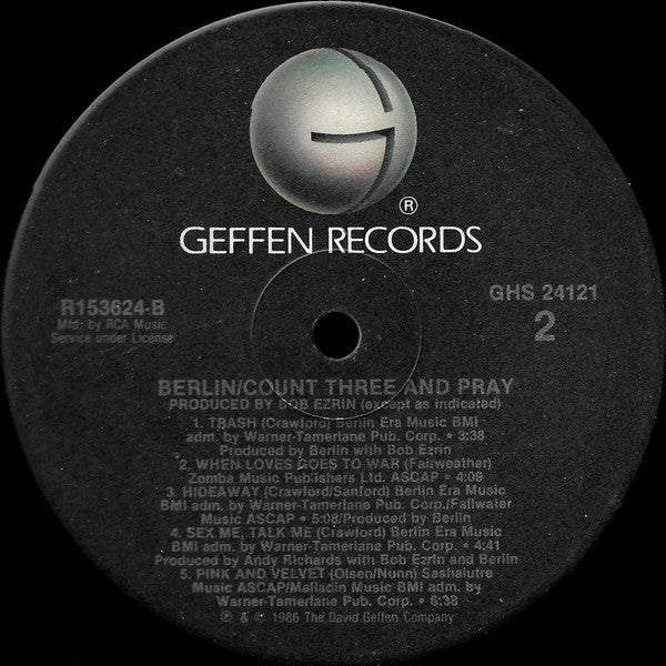 Berlin : Count Three & Pray (LP, Album, Club, RCA)