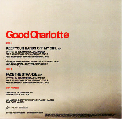 Good Charlotte : Keep Your Hands Off My Girl (7", Single, Pic)
