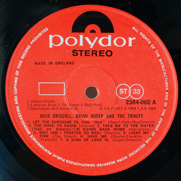 Julie Driscoll, Brian Auger & The Trinity : Julie Driscoll, Brian Auger & The Trinity (LP, Comp)