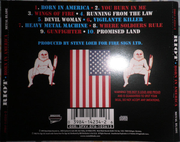 Riot (4) : Born In America (CD, Album, RE, RP)