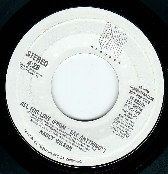 Nancy Wilson (2) / Red Hot Chili Peppers : All For Love / Taste The Pain (7", Single, Promo)