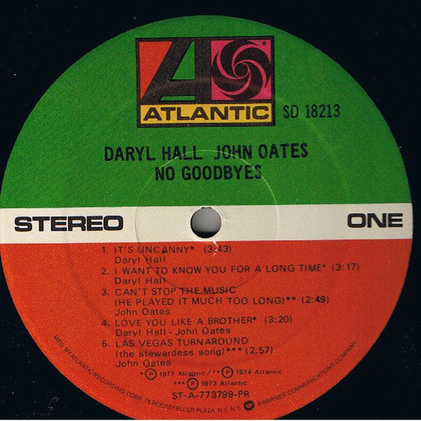 Daryl Hall & John Oates : No Goodbyes (LP, Comp, Pre)