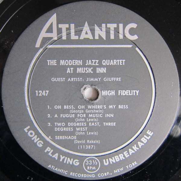 The Modern Jazz Quartet Guest Artist: Jimmy Giuffre : The Modern Jazz Quartet At Music Inn (LP, Album, Mono)