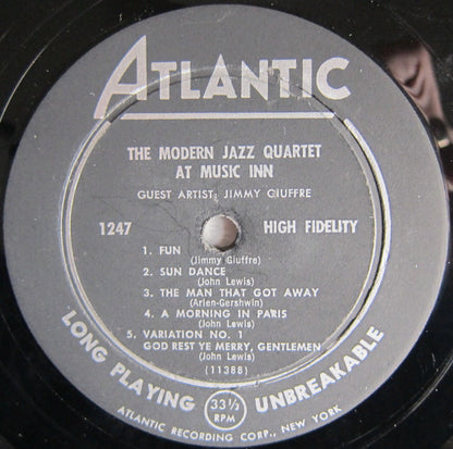 The Modern Jazz Quartet Guest Artist: Jimmy Giuffre : The Modern Jazz Quartet At Music Inn (LP, Album, Mono)
