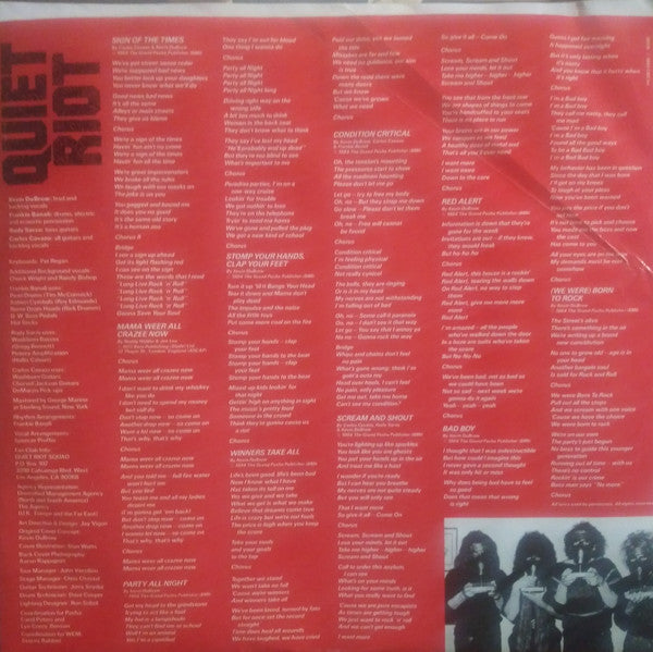 Quiet Riot : Condition Critical (LP, Album)