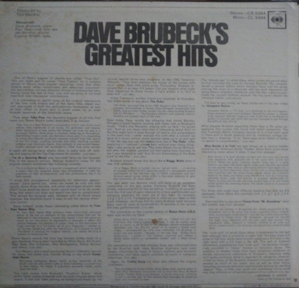 Dave Brubeck : Dave Brubeck's Greatest Hits (LP, Comp, RE, Pit)