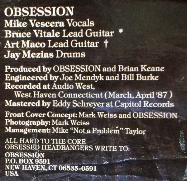 Obsession (6) : Methods Of Madness (LP, Album)