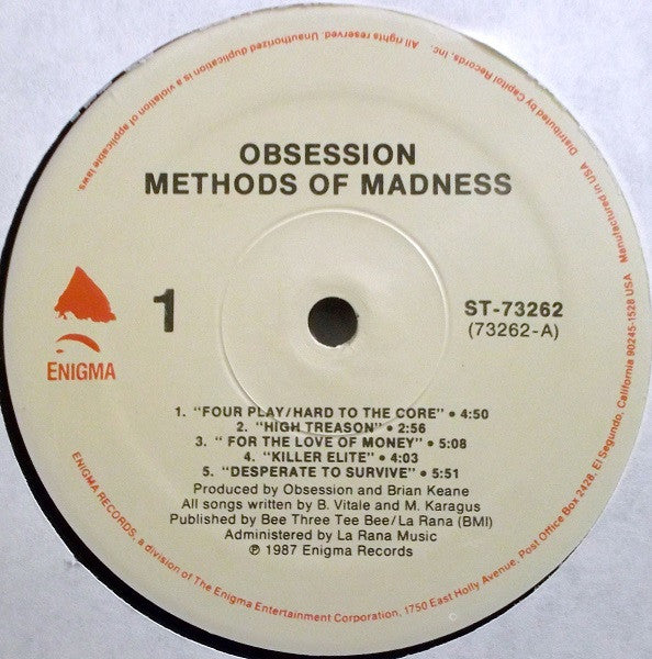 Obsession (6) : Methods Of Madness (LP, Album)