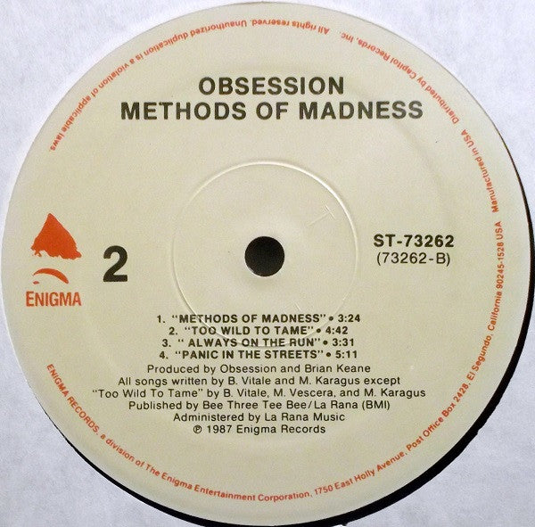 Obsession (6) : Methods Of Madness (LP, Album)