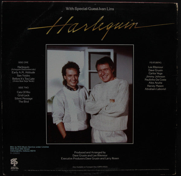 Dave Grusin, Lee Ritenour : Harlequin (LP, Album, Club, No )