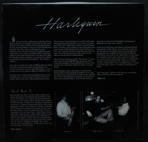Dave Grusin, Lee Ritenour : Harlequin (LP, Album, Club, No )