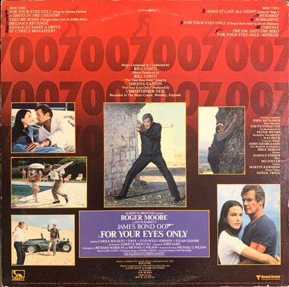 Bill Conti : For Your Eyes Only (Original Motion Picture Soundtrack) (LP, Album, Jac)