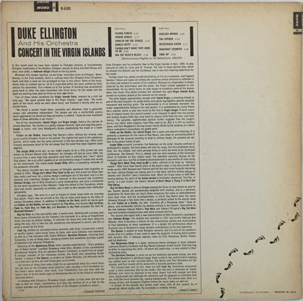 Duke Ellington And His Orchestra : Concert In The Virgin Islands (LP, Mono)