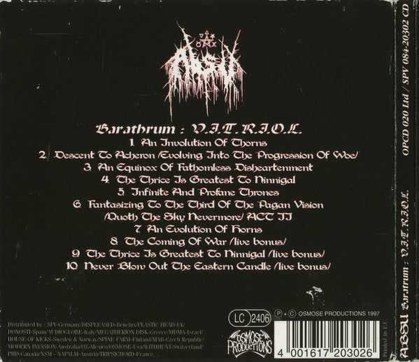 Absu : Barathrum: V.I.T.R.I.O.L. (CD, Album, Ltd, RE, RM, RP, Dig)