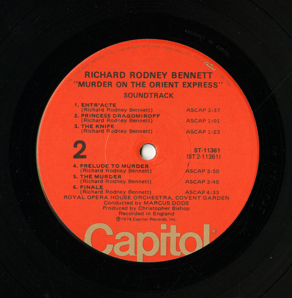 Richard Rodney Bennett : Agatha Christie's Murder On The Orient Express (Original Soundtrack Recording) (LP, Album, Jac)