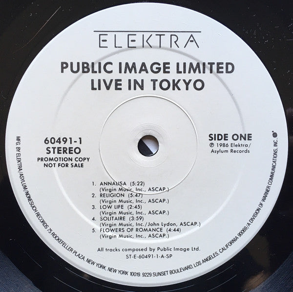 Public Image Limited : Live In Tokyo (LP, Album, Promo)