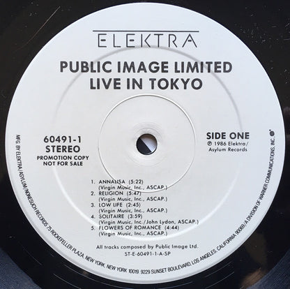 Public Image Limited : Live In Tokyo (LP, Album, Promo)