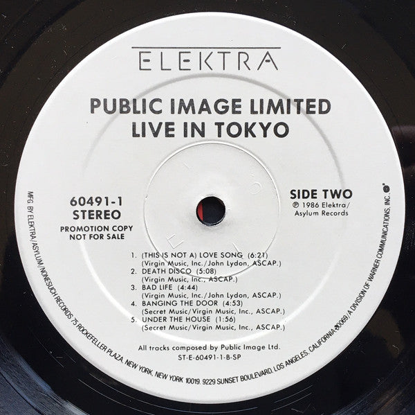 Public Image Limited : Live In Tokyo (LP, Album, Promo)
